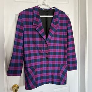 Plaid Women's blazer - Purple and Black